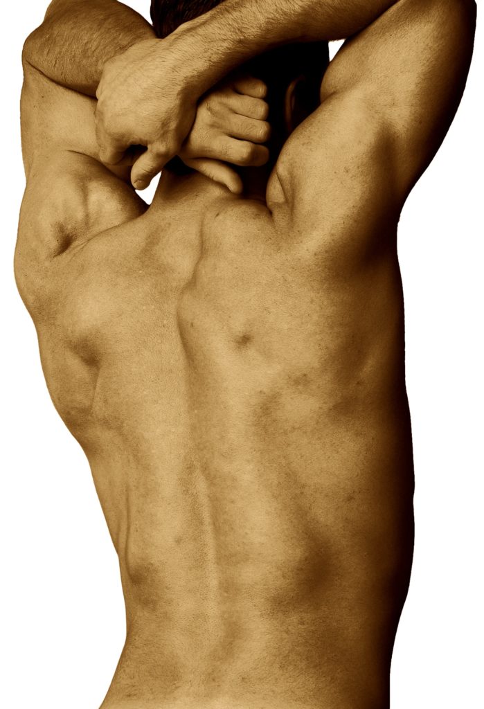 image of a man flexing his back muscles