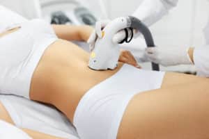 Woman Receiving Light Hair Removal Procedure 