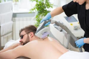 Permanent hair removal at beauticians with laser therapy