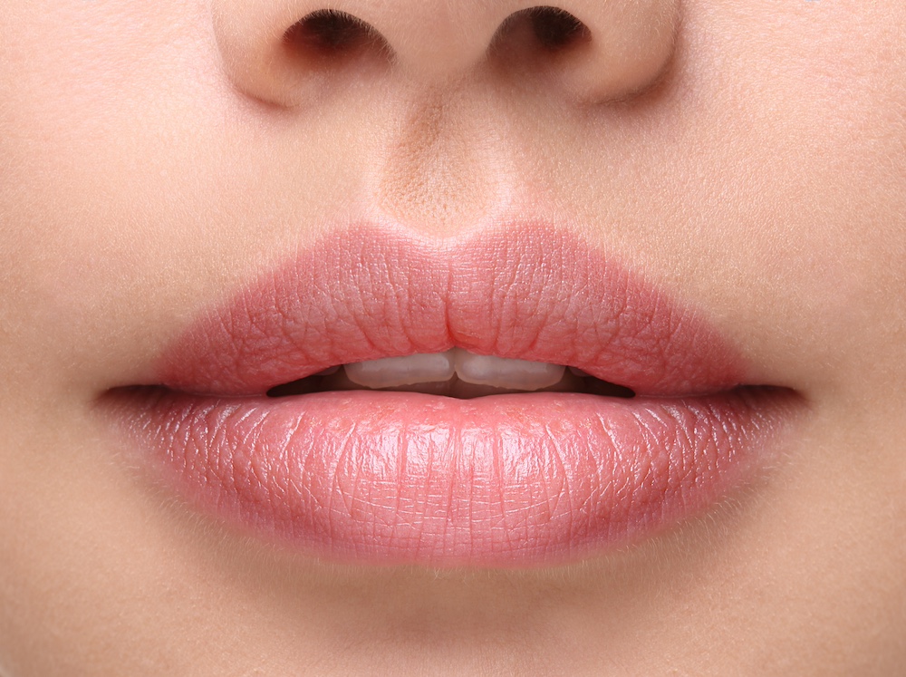 Part,Of,Face,young,Woman,Close,Up.,Sexy,Plump,Lips,Without