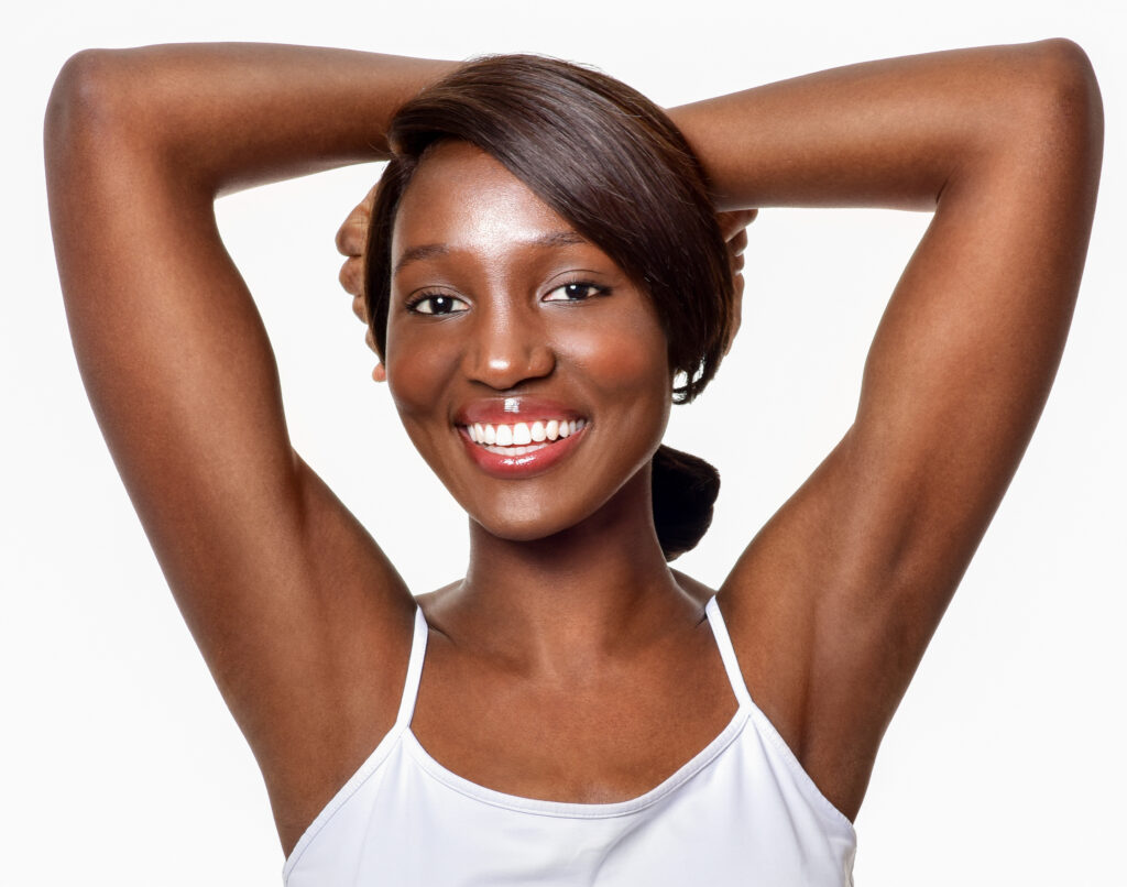 NYC woman in swimsuit after bikini laser hair removal
